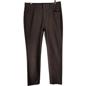 Fabletics pants mens 33 gray performance stretch gym chino flat front athletic